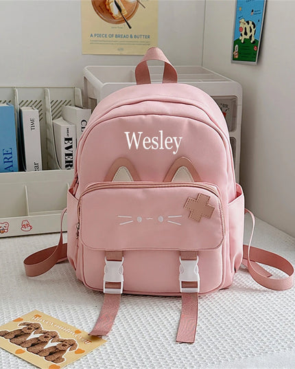 weißer kita rucksack mit katzenohren - Denim, Niedlich