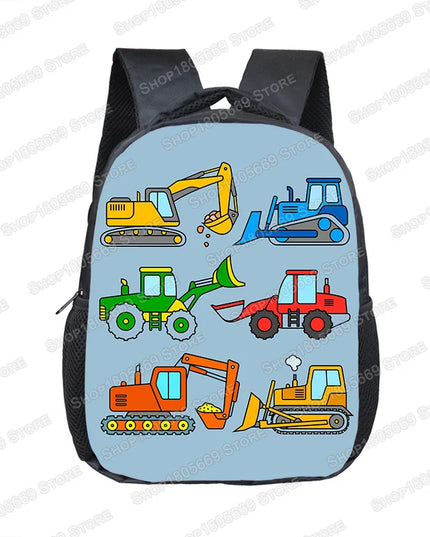 Blauer Rucksack Jungen - Coole Fahrzeuge