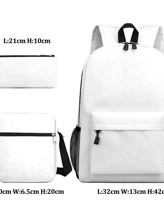 Mädchen Rucksack - Weiß Oxford-Stoff Kompakt