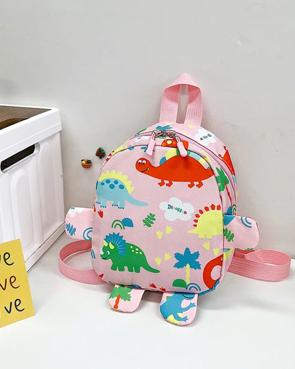 Rosa Kita Rucksack mit Dinosaurier-Füßen - Wasserfest