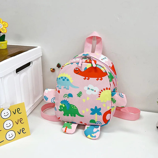 Rosa Kita Rucksack mit Dinosaurier-Füßen - Wasserfest