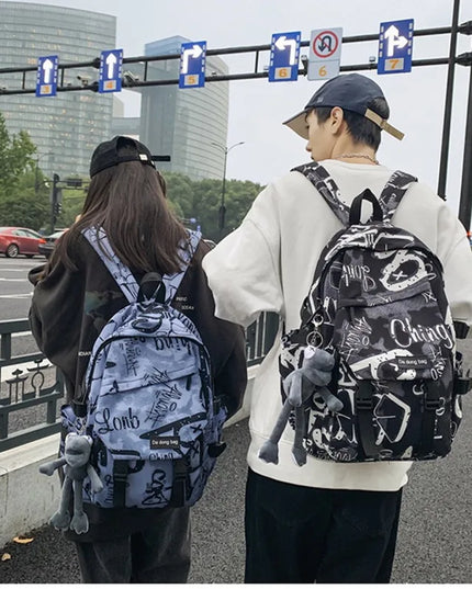 Rucksack Jungen 12 Jahre - Blau, Graffiti-Muster
