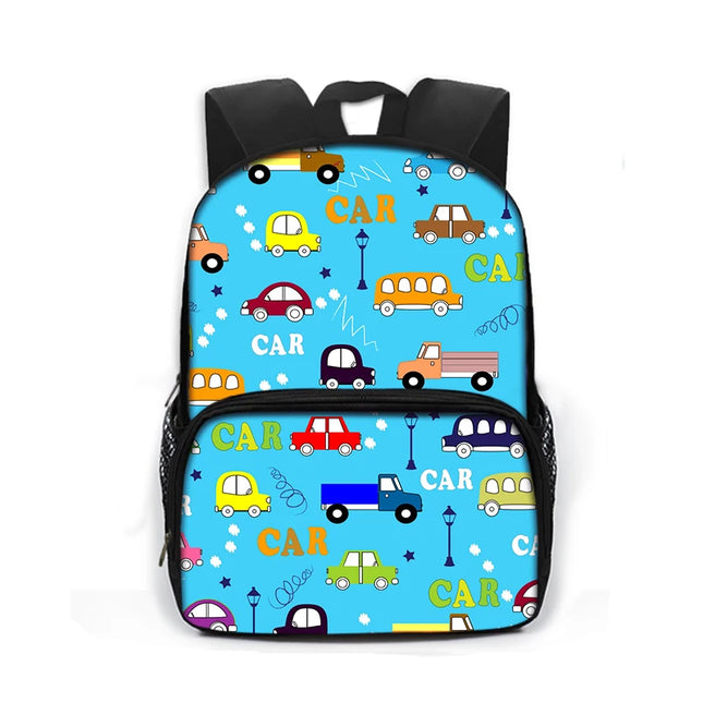 Blauer Rucksack Fahrzeuge Grundschule - Polyester