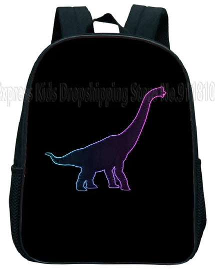 Schwarzer Dinosaurier Rucksack Kita mit Farbverlauf - Nylon