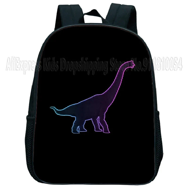 Schwarzer Dinosaurier Rucksack Kita mit Farbverlauf - Nylon