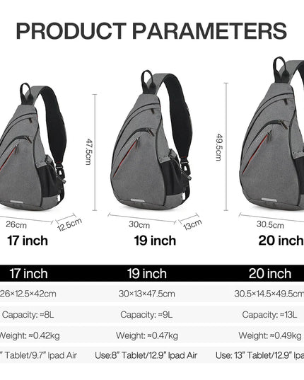 Lila Sling Bag mit USB-Anschluss - Reflektierender Streifen