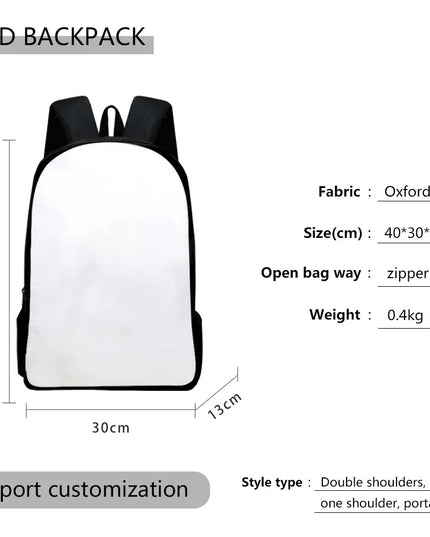 Mädchen Rucksack - Weiß Oxford-Stoff Kompakt