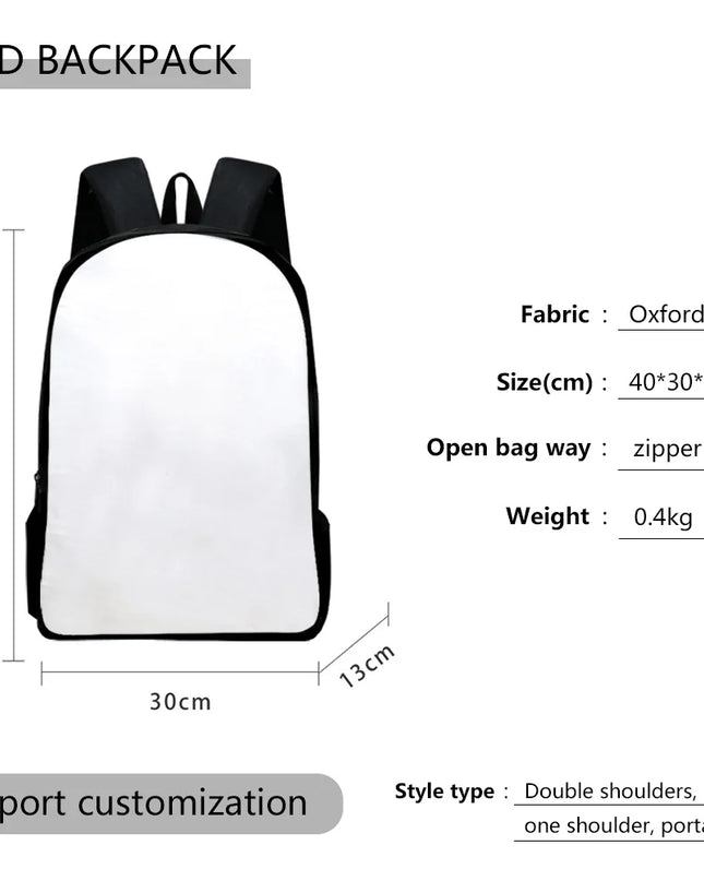 Mädchen Rucksack - Weiß Oxford-Stoff Kompakt