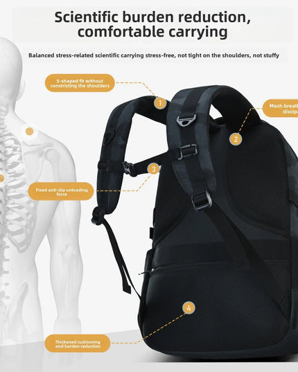Rucksack dunkelgrau - Nylon Tarnmuster Schüler
