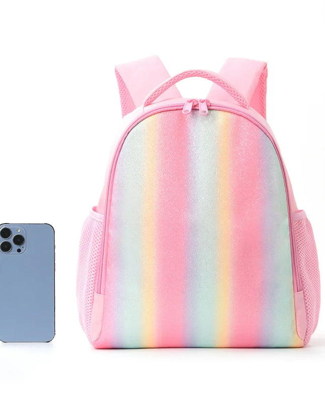 Kindergarten Rucksack Einhorn Rosa - Mit Regenbogen-Muster
