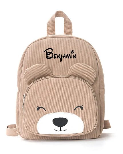 Brauner Bären Rucksack Grundschule - aus weichem Plüsch