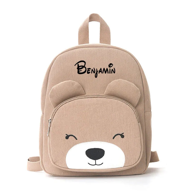 Brauner Bären Rucksack Grundschule - aus weichem Plüsch