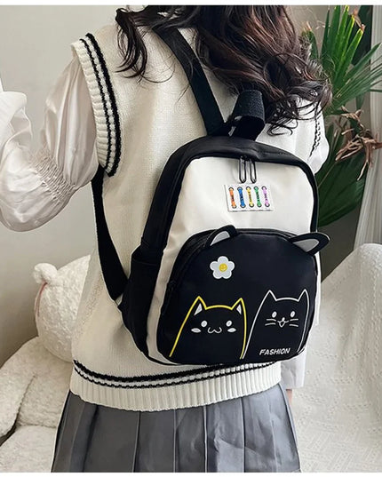 Kita Rucksack Mädchen - Hellblau mit Katzenmotiv