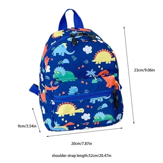 Blauer Rucksack Kinder - Dino-Design & Wasserdicht