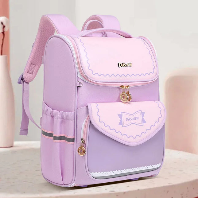 lila rucksack mit wellenkanten grundschule - reflektierend