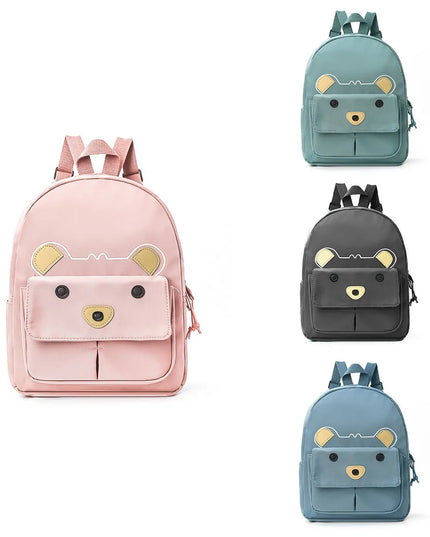 Rucksack Krippe Mädchen - Rosa Bärengesicht Polyester