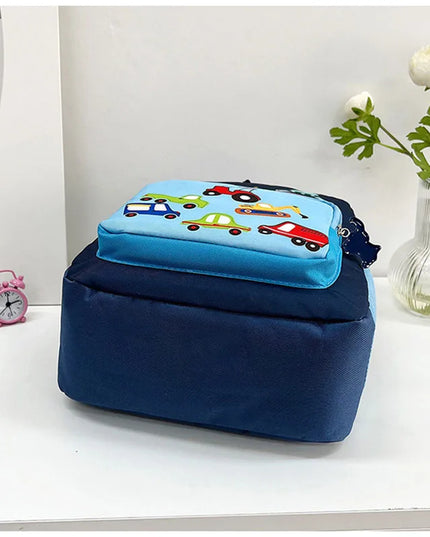Kindergarten Rucksack Junge - Dunkelblau mit Fahrzeugen