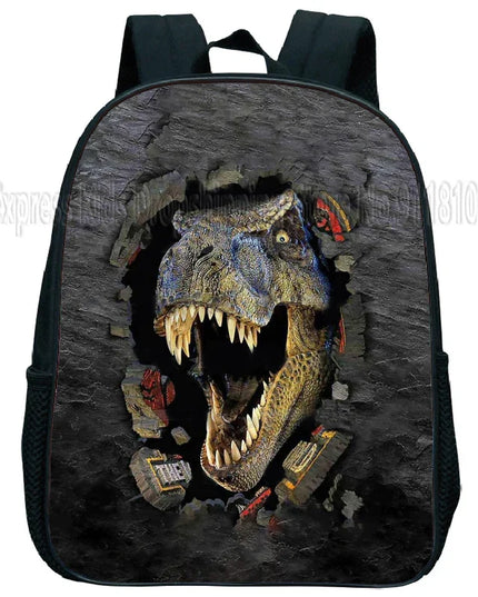 Kita Rucksack mit 3D Dinosaurier Motiv - Schwarz, Nylon