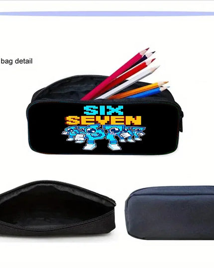 Blaue Lunchtasche mit Zahlen 6 und 7 - Nylon, Blau