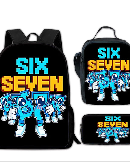 Schwarz Rucksack für 8-jährige Mädchen - Nylon mit Cartoon-Design