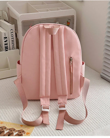 Schwarzer Kita Rucksack mit Katzenohren - Denim für Kinder