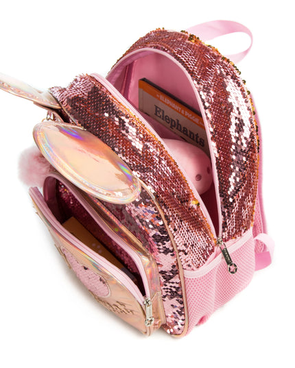 Kita Rucksack Mädchen 1 Jahr - Rosa Polyester Pailletten