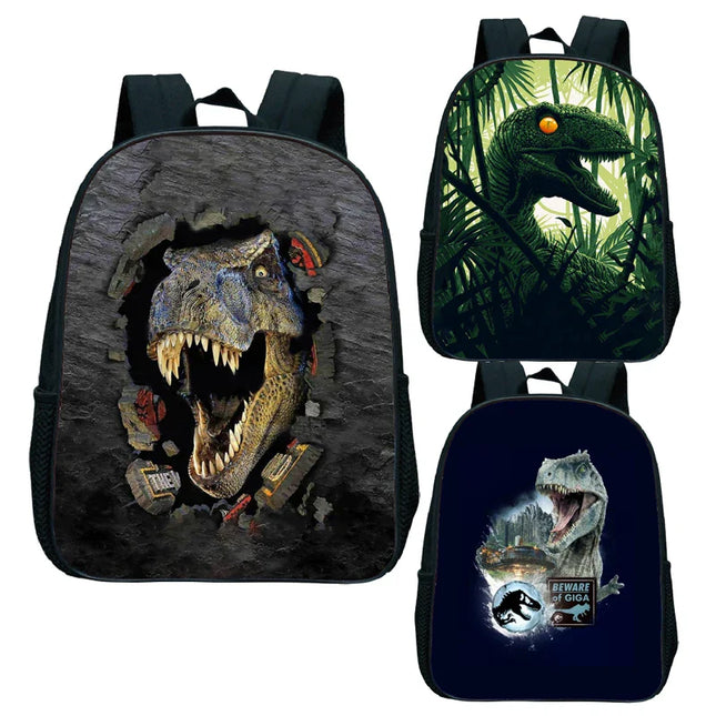 Kita Rucksack mit 3D Dinosaurier Motiv - Schwarz, Nylon