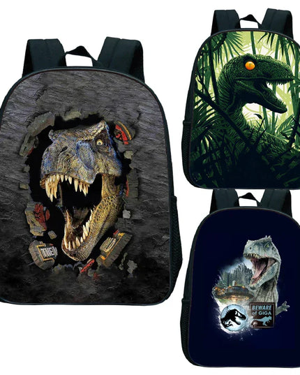 Schwarzer Dinosaurier Rucksack Kita - Wasserdichtes Nylon