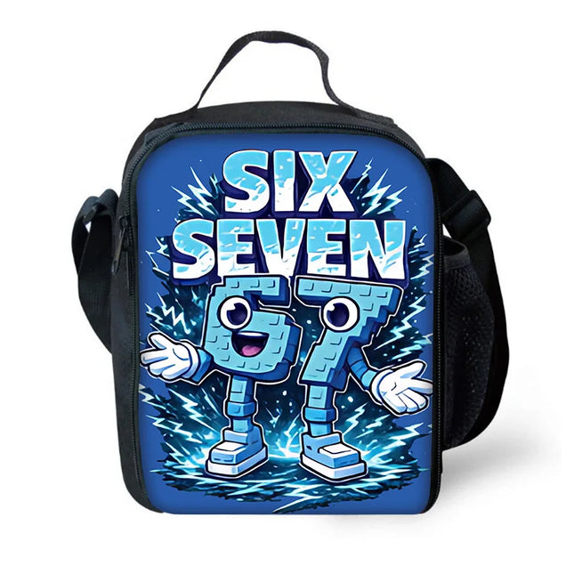 Blaue Lunchtasche mit Zahlen Design - Nylon für Kinder