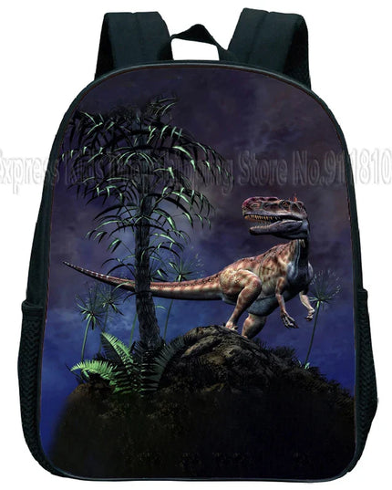 Schwarzer Dinosaurier Rucksack Kita - Wasserdichtes Nylon