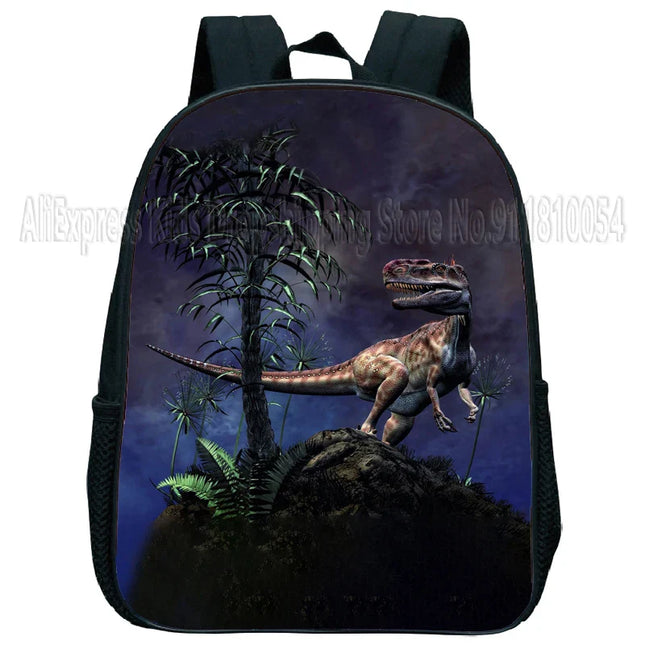 Schwarzer Dinosaurier Rucksack Kita - Wasserdichtes Nylon