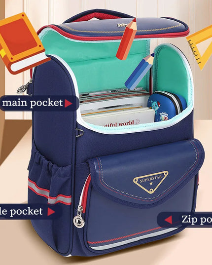 Rucksack blau - Reflektierend für Grundschüler