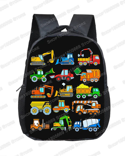 Bunter Rucksack Jungen - Lustiger Fahrzeug-Druck