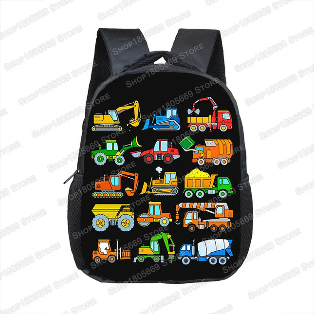 Bunter Rucksack Jungen - Lustiger Fahrzeug-Druck