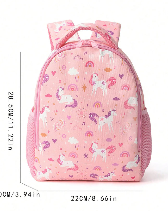Kindergarten Rucksack Einhorn Rosa - Mit Regenbogen-Muster
