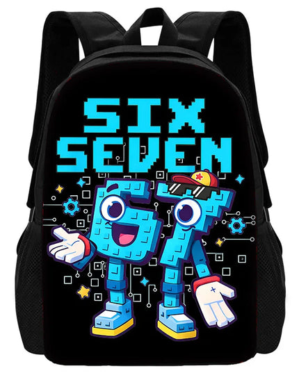 Schwarz Rucksack für 8-jährige Mädchen - Nylon mit Cartoon-Design