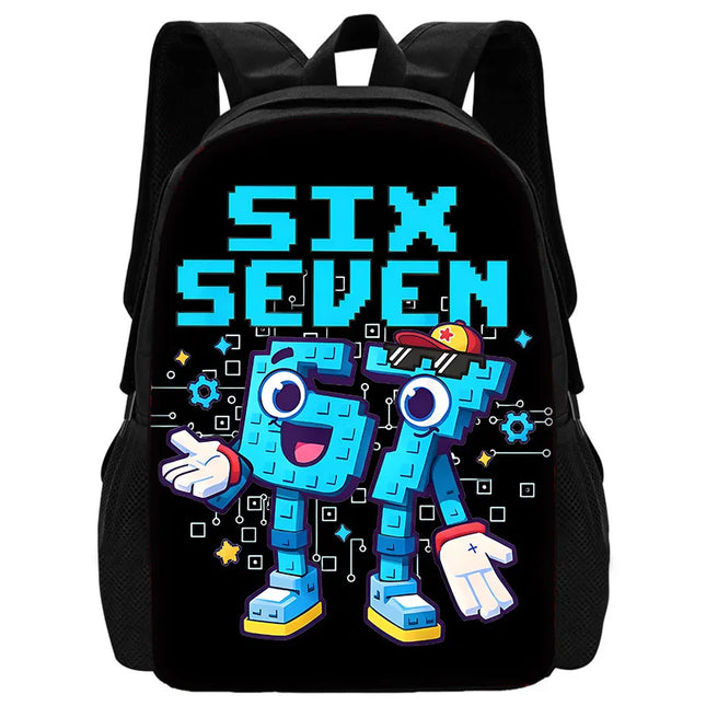 Schwarz Rucksack für 8-jährige Mädchen - Nylon mit Cartoon-Design
