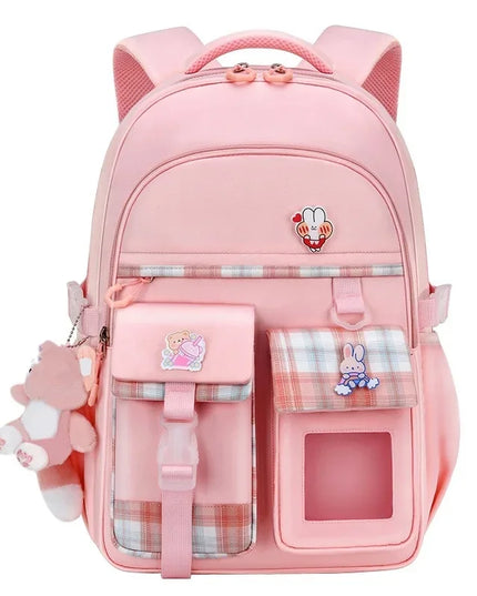 Lila Rucksack Kindergarten Kariert - Oxford, Netztaschen