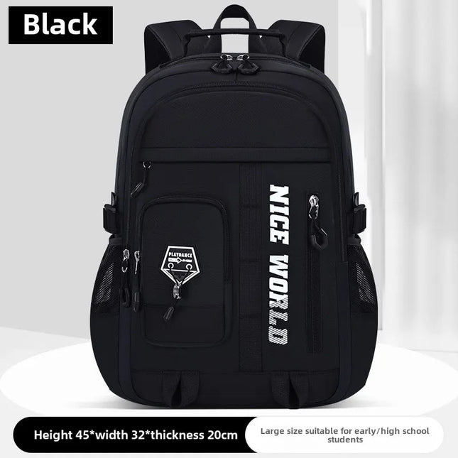Rucksack Jungs - Schwarz, wasserdichtes Nylon