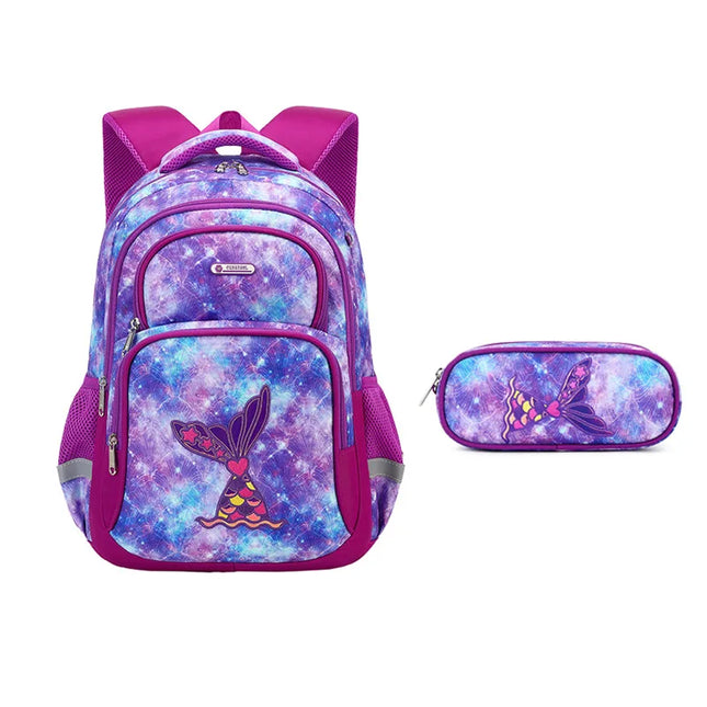 Lila Meerjungfrau Rucksack Kindergarten - Oxford-Stoff