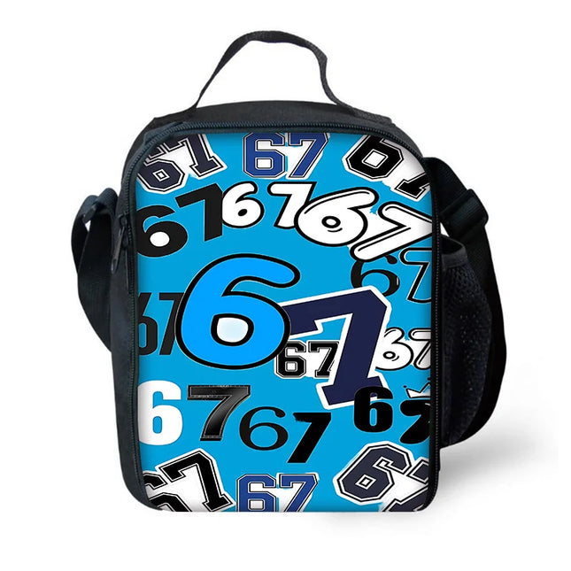 Blaue Lunchtasche mit Zahlen 6 und 7 - Nylon, Blau