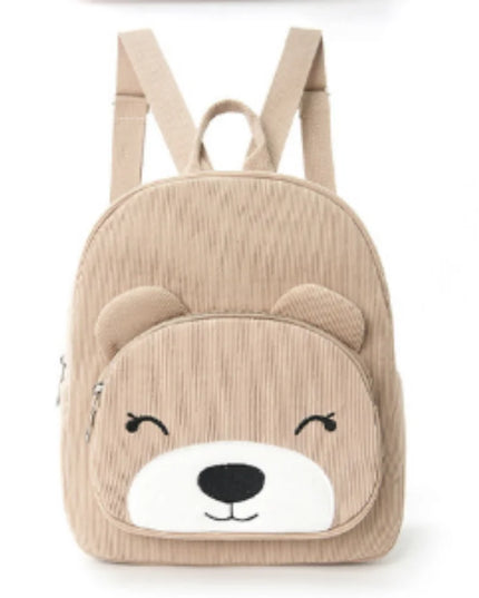 Beiger Cord Rucksack mit Bärenohren - für Kinder aus Cord