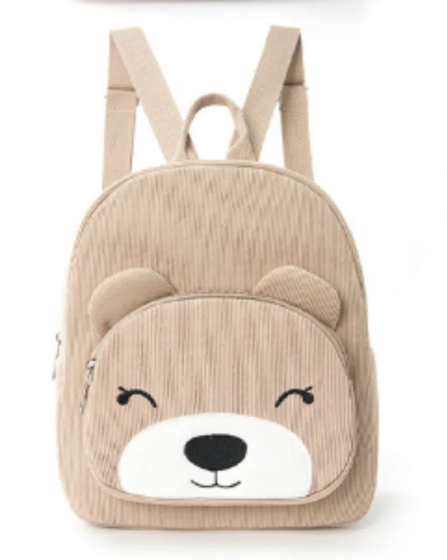 Beiger Cord Rucksack mit Bärenohren - für Kinder aus Cord