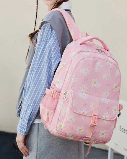 Rosa Rucksack Mädchen Gänseblümchen - Wasserdichtes Nylon