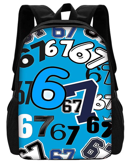Rucksack Mädchen 10 Jahre - Blau Nylon Zahlenmuster