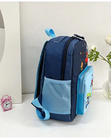 Kindergarten Rucksack Junge - Dunkelblau mit Fahrzeugen