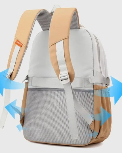 Rucksack für Mädchen - Weiß Nylon mit Smiley
