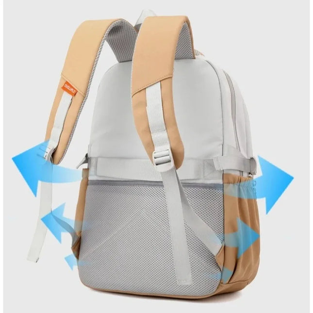 Rucksack für Mädchen - Weiß Nylon mit Smiley