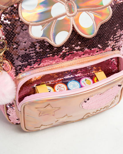 Kita Rucksack Mädchen 1 Jahr - Rosa Polyester Pailletten