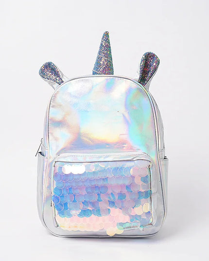 Silber Laser-Einhorn Rucksack Kinder - Holografisch & Wasserdicht
